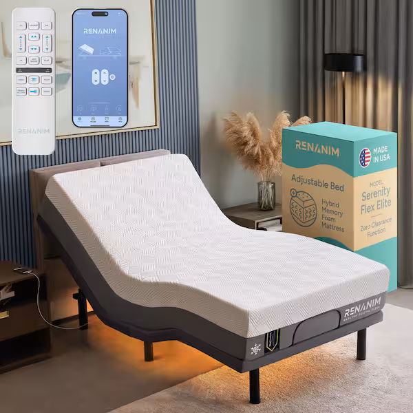 Adjustable Bed Base - Twin XL 12 inch Plush