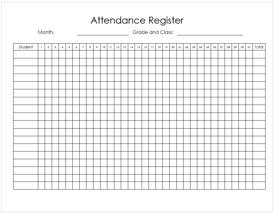 Attendance Register