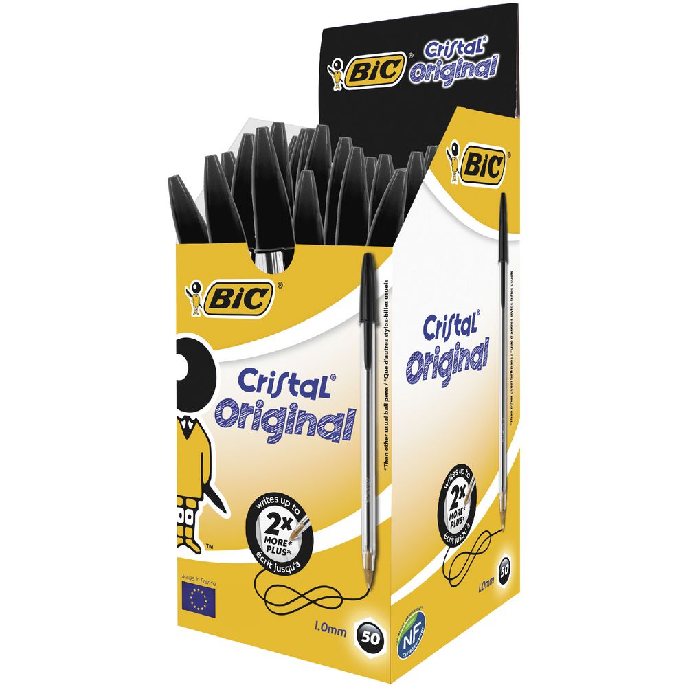 BIC Cristal Ballpoint Pen - Black - 50 Pack