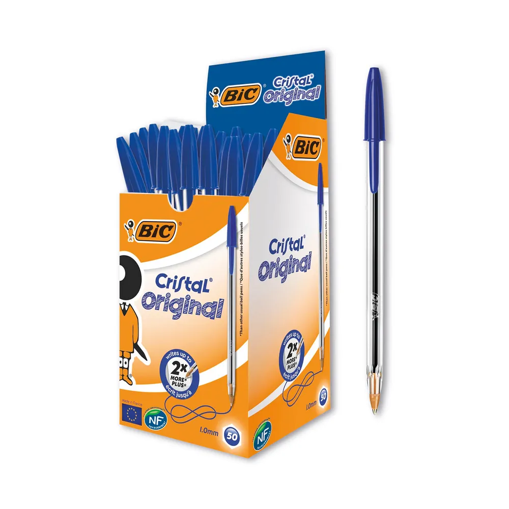 BIC Cristal Ballpoint Pen - Blue - 50 Pack