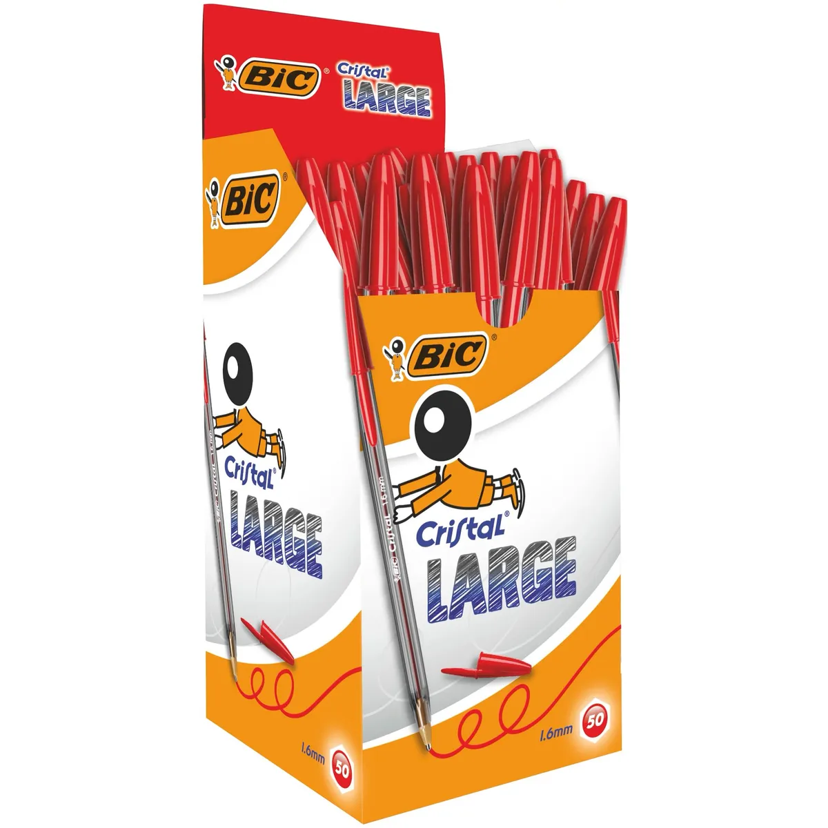 BIC Cristal Ballpoint Pen - Red - 50 Pack
