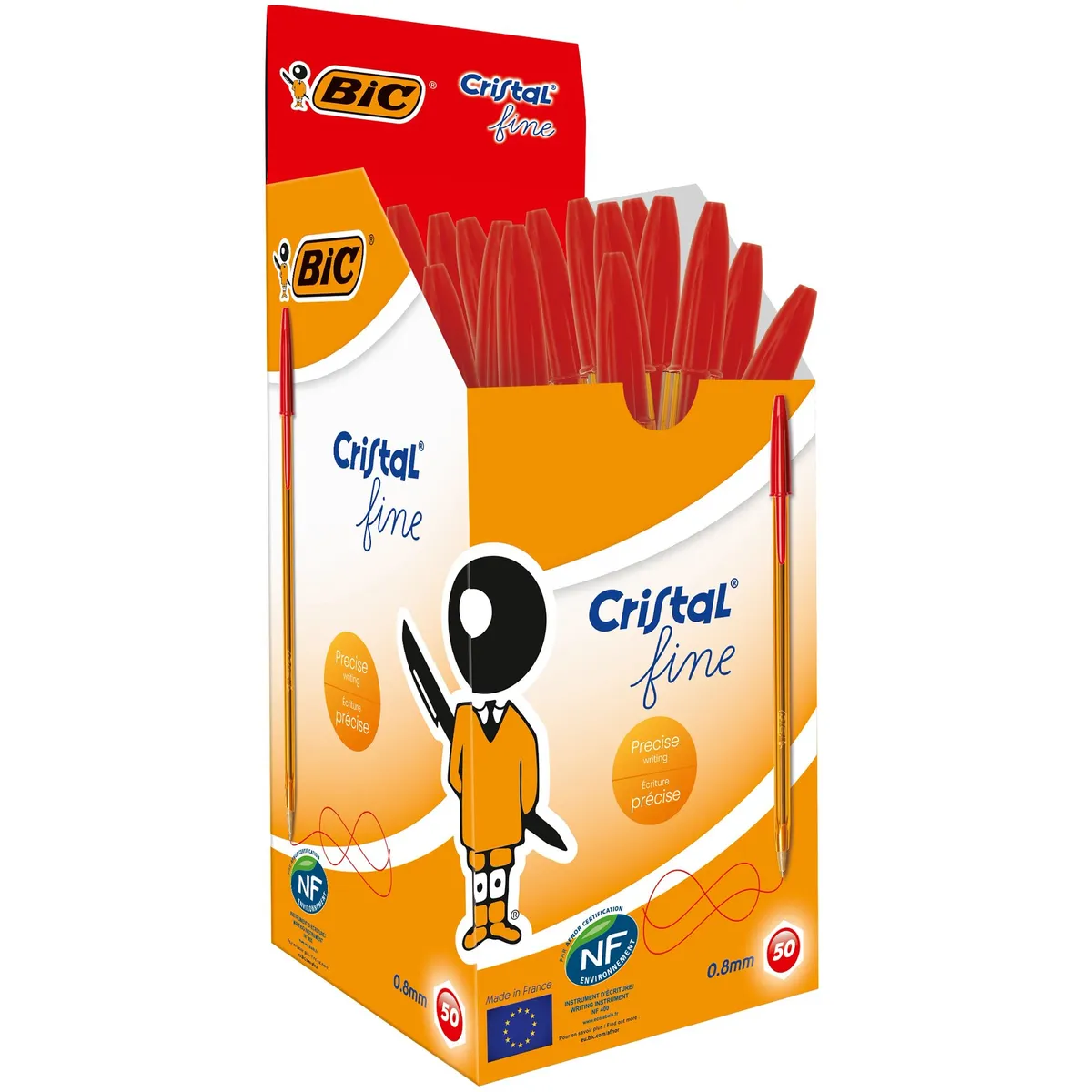 BIC Cristal Ballpoint Pen - Red - 50 Pack