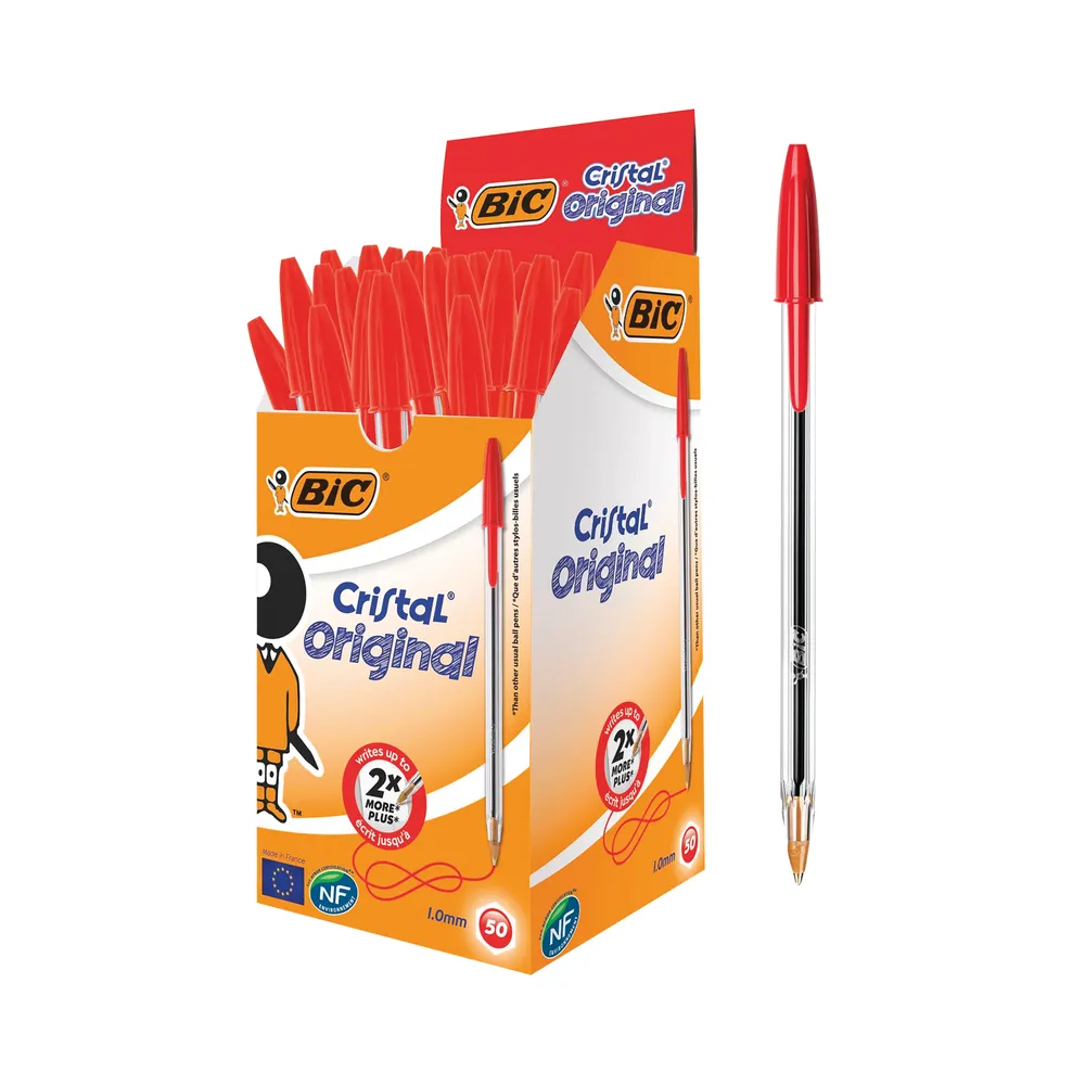 BIC Cristal Ballpoint Pen - Red - 50 Pack