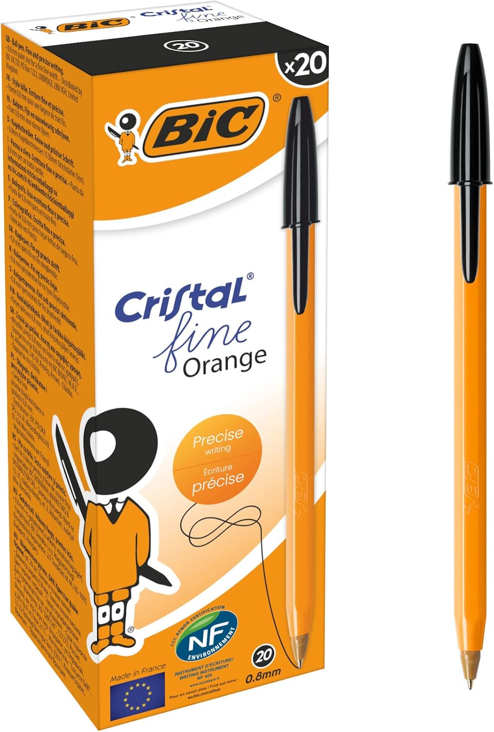 BIC Orange Fine Point Pen - Black - 12 Pack