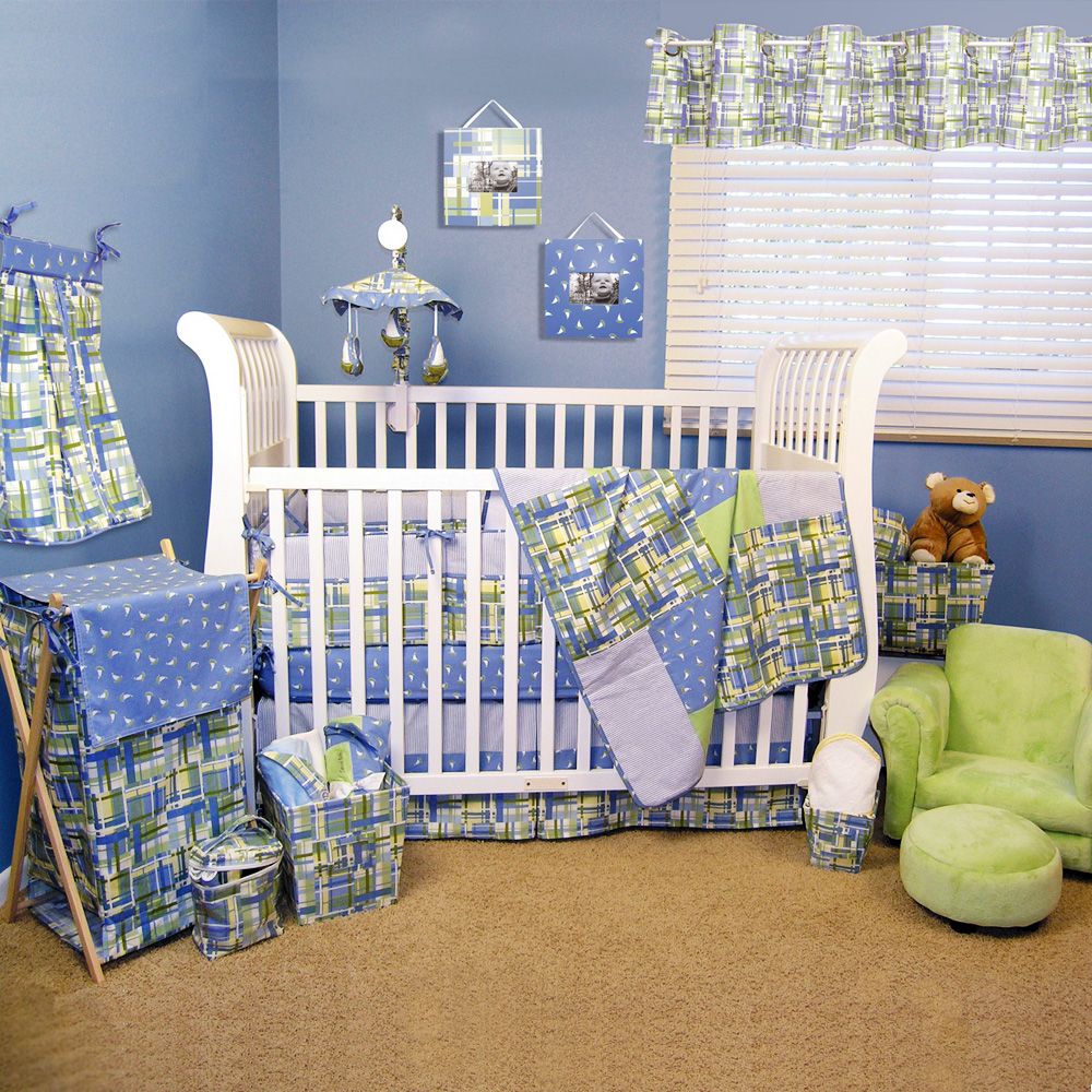 Baby Bedding Set - Crib - 7 Piece - Blue