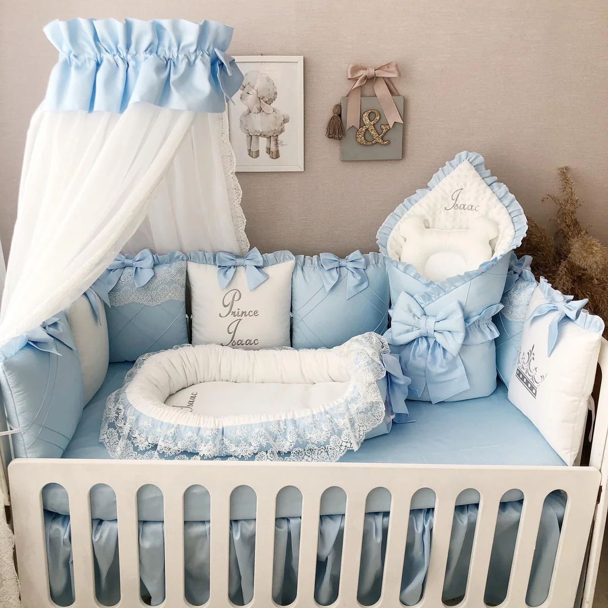 Baby Bedding Set - Crib - 7 Piece - Blue