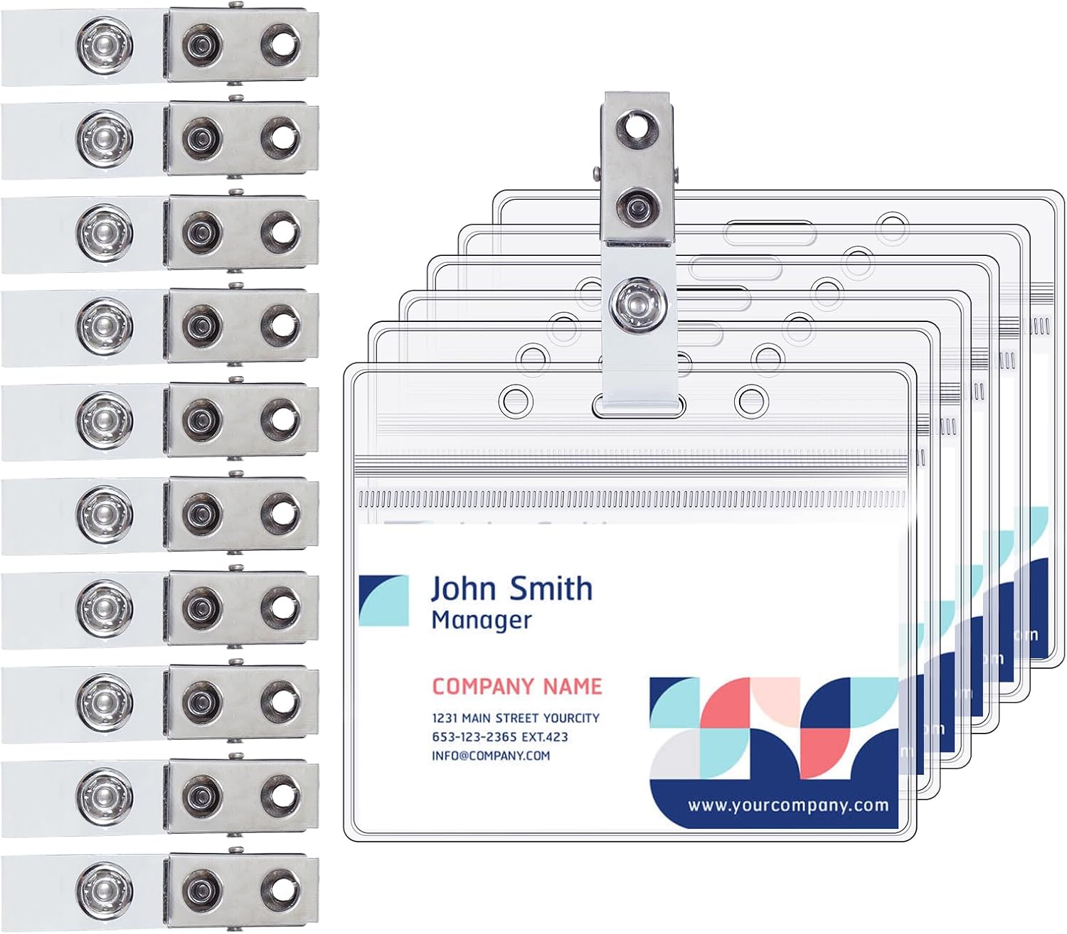 Badge Holder - ID Card - Vertical - 10 Pack