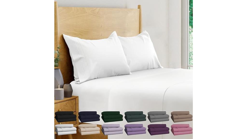 Bamboo Bed Sheet Set - King - 4 Piece - White