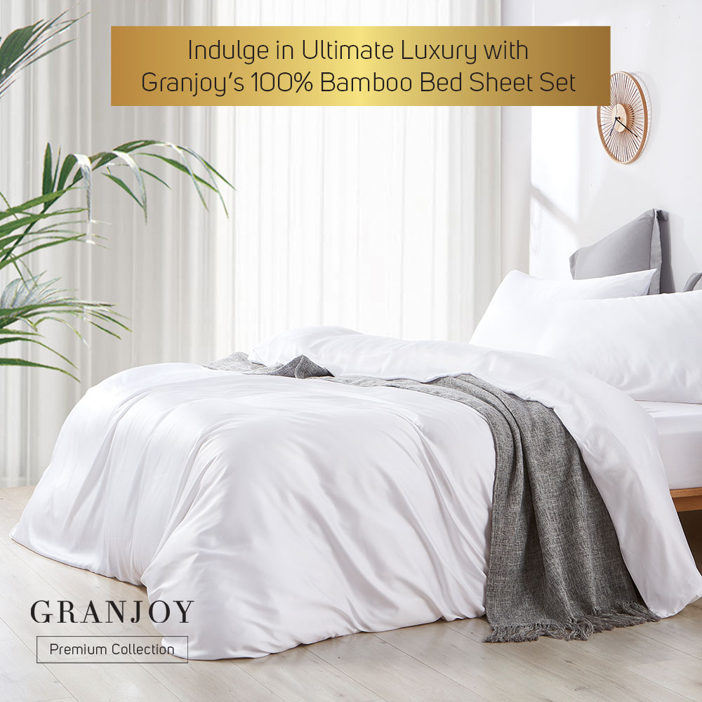 Bamboo Bed Sheet Set - Single - 4 Piece - White