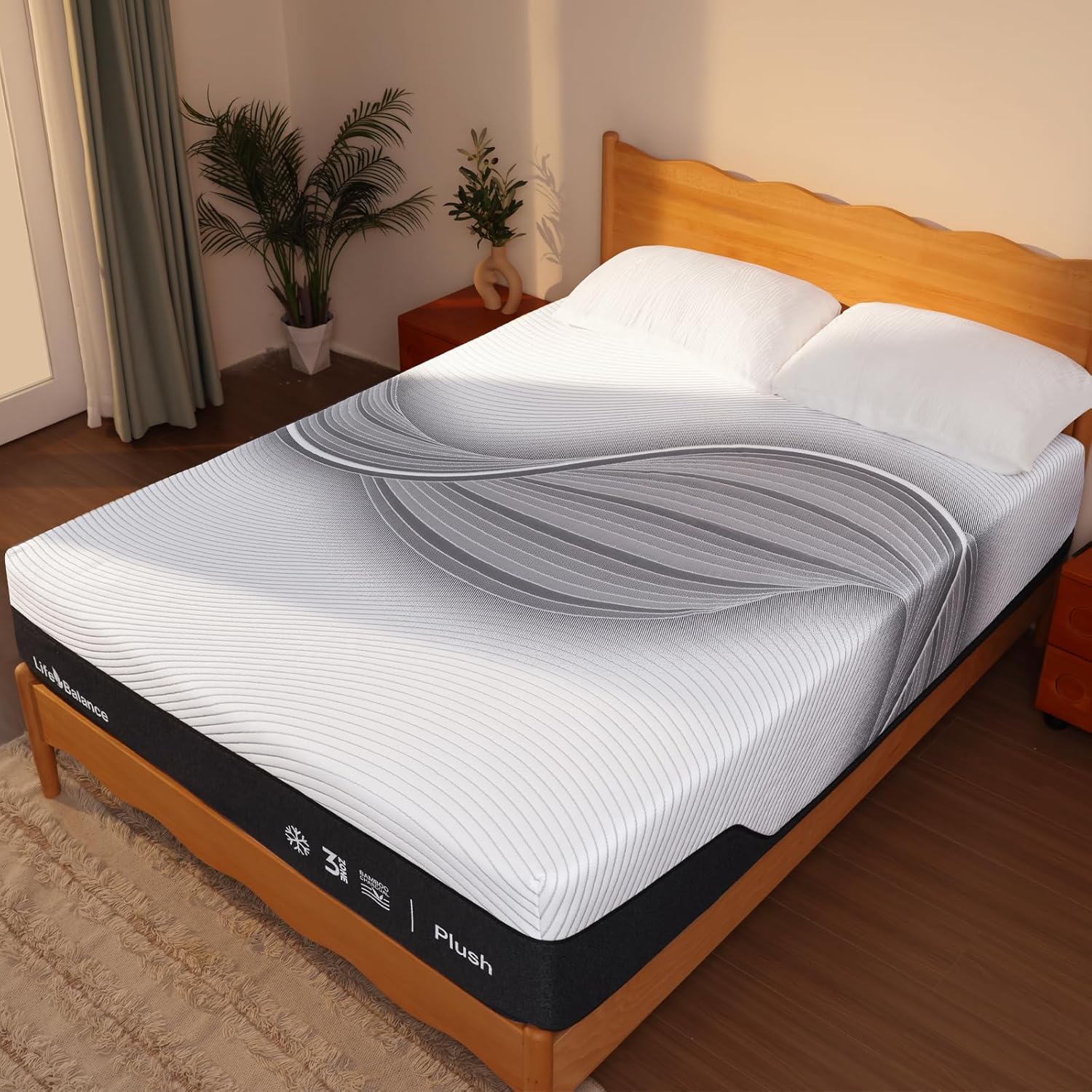Bamboo Foam Mattress - Double 14 inch Hypoallergenic