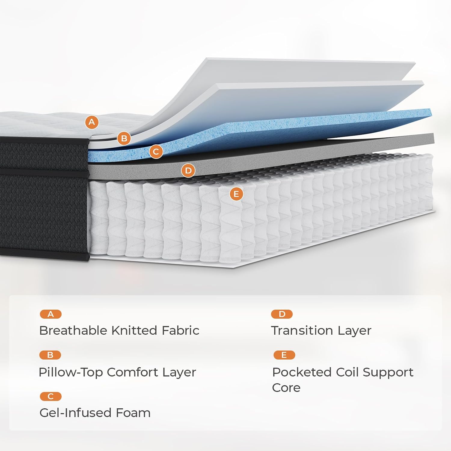 Bamboo Foam Mattress - King 12 inch Firm Support