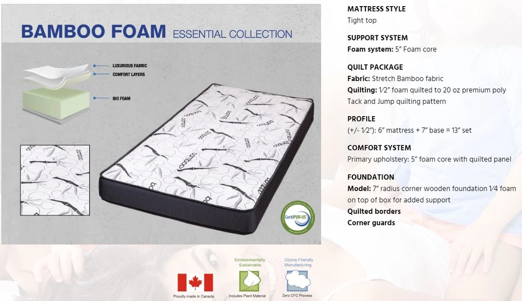 Bamboo Foam Mattress - Queen 6 inch Eco-friendly