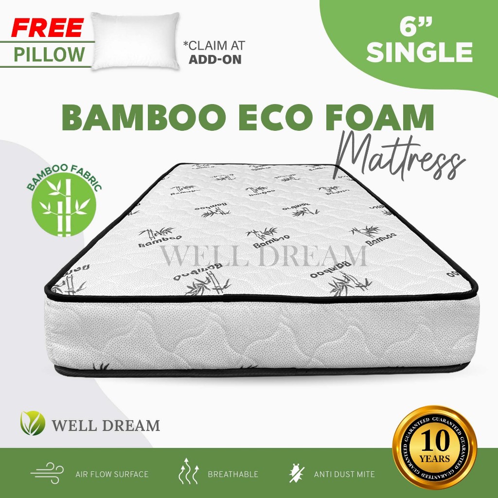 Bamboo Foam Mattress - Single 6 inch Cooling