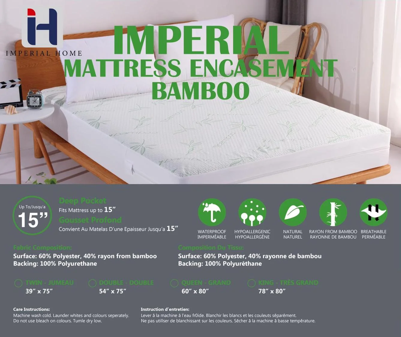 Bamboo Foam Mattress - Single 6 inch Hypoallergenic