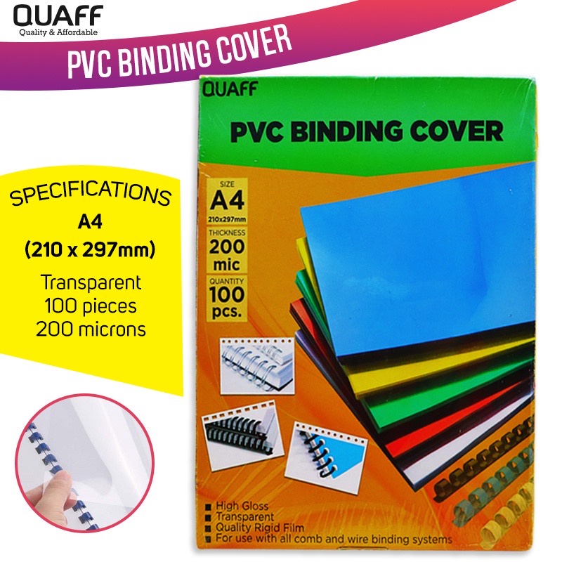 Binding Covers - A4 - PVC - 100 Pack