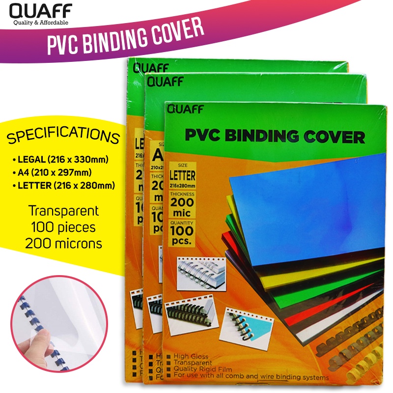 Binding Covers - A4 - PVC - 100 Pack