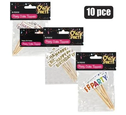Cake Toppers - Assorted - 10 Pack