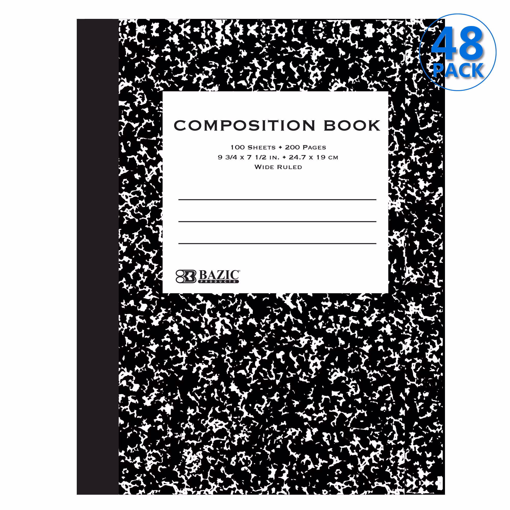 Composition Book - 100 Pages - Black Marble