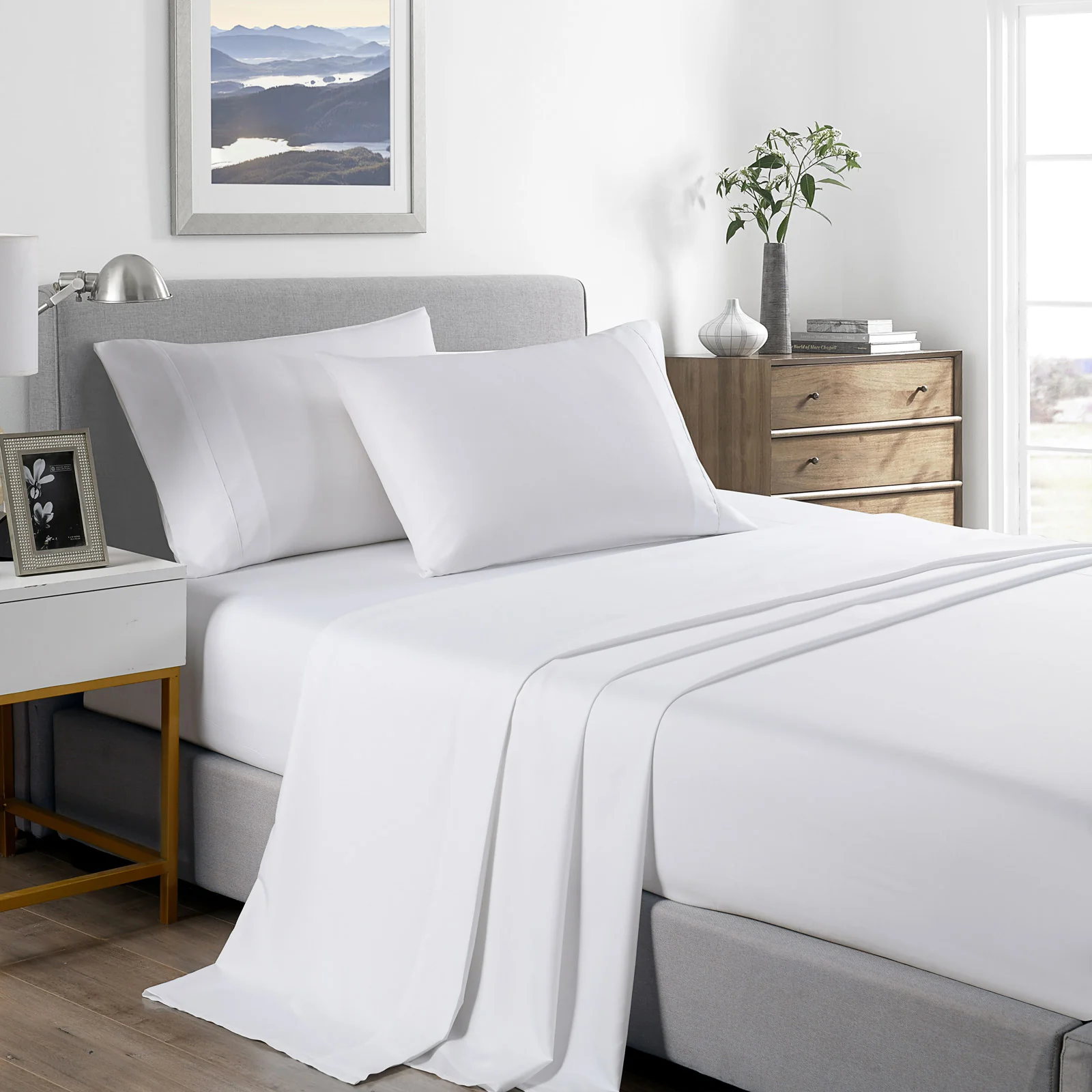 Cooling Bed Sheets - Bamboo - Double - White