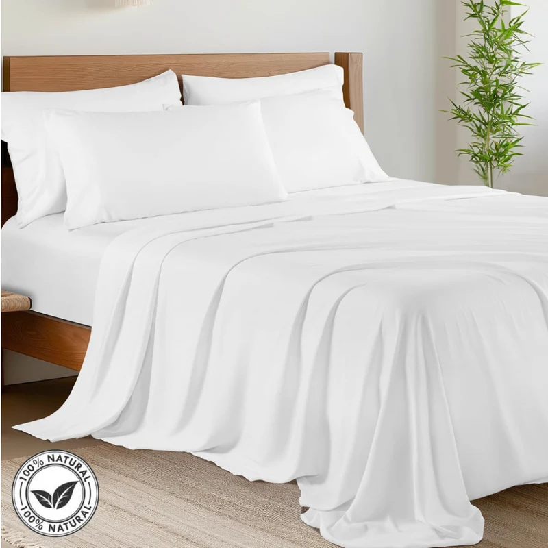 Cooling Bed Sheets - Bamboo - Double - White