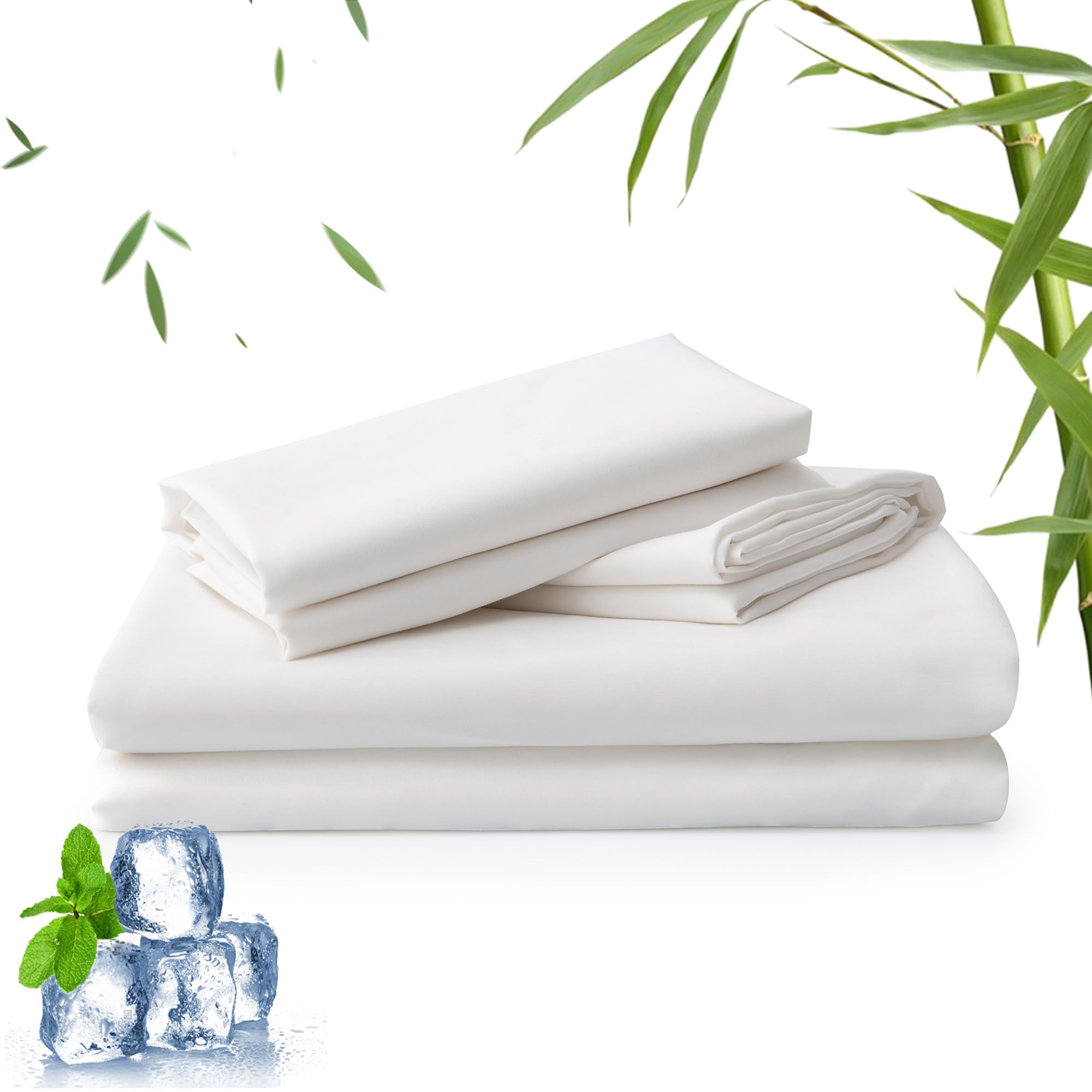 Cooling Bed Sheets - Bamboo - Single - White
