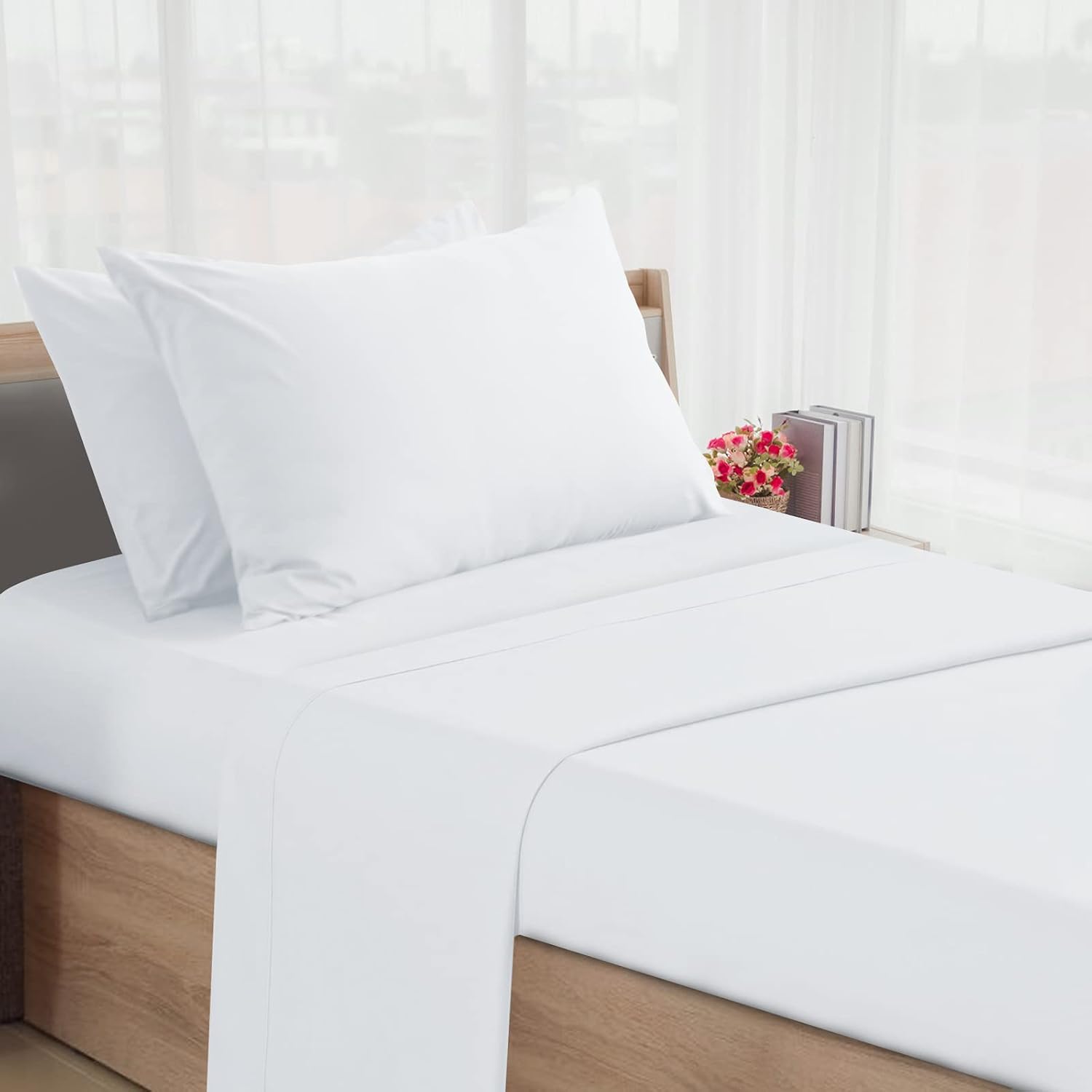 Cot Sheet Set - 4 Piece - Fitted - White