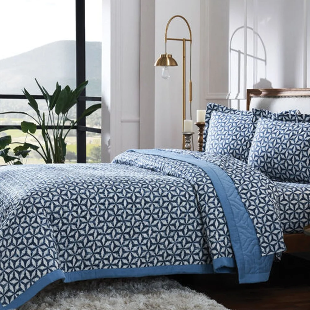 Cotton Bed Sheet Set - Double - 4 Piece - Blue