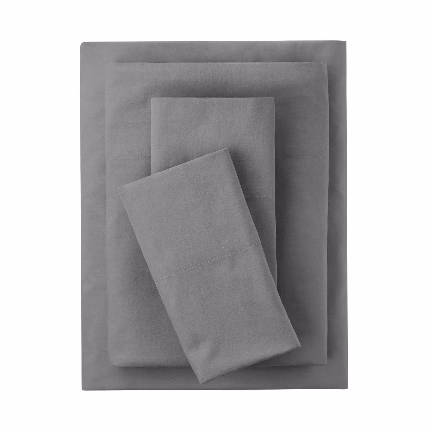 Cotton Bed Sheet Set - Double - 4 Piece - Gray