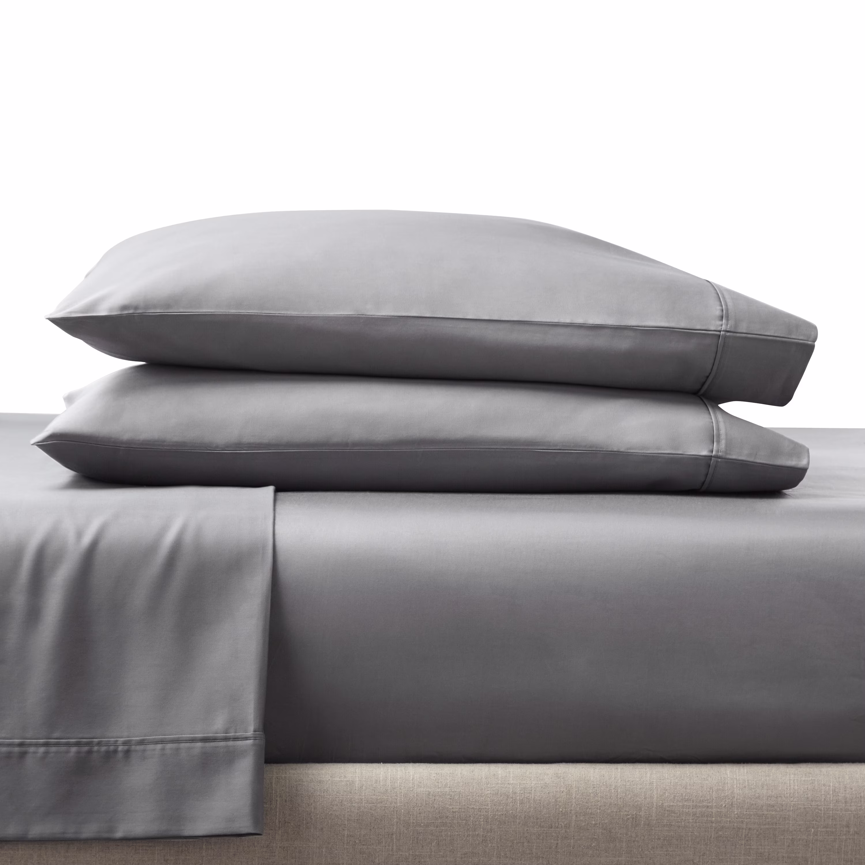 Cotton Bed Sheet Set - King - 4 Piece - Gray