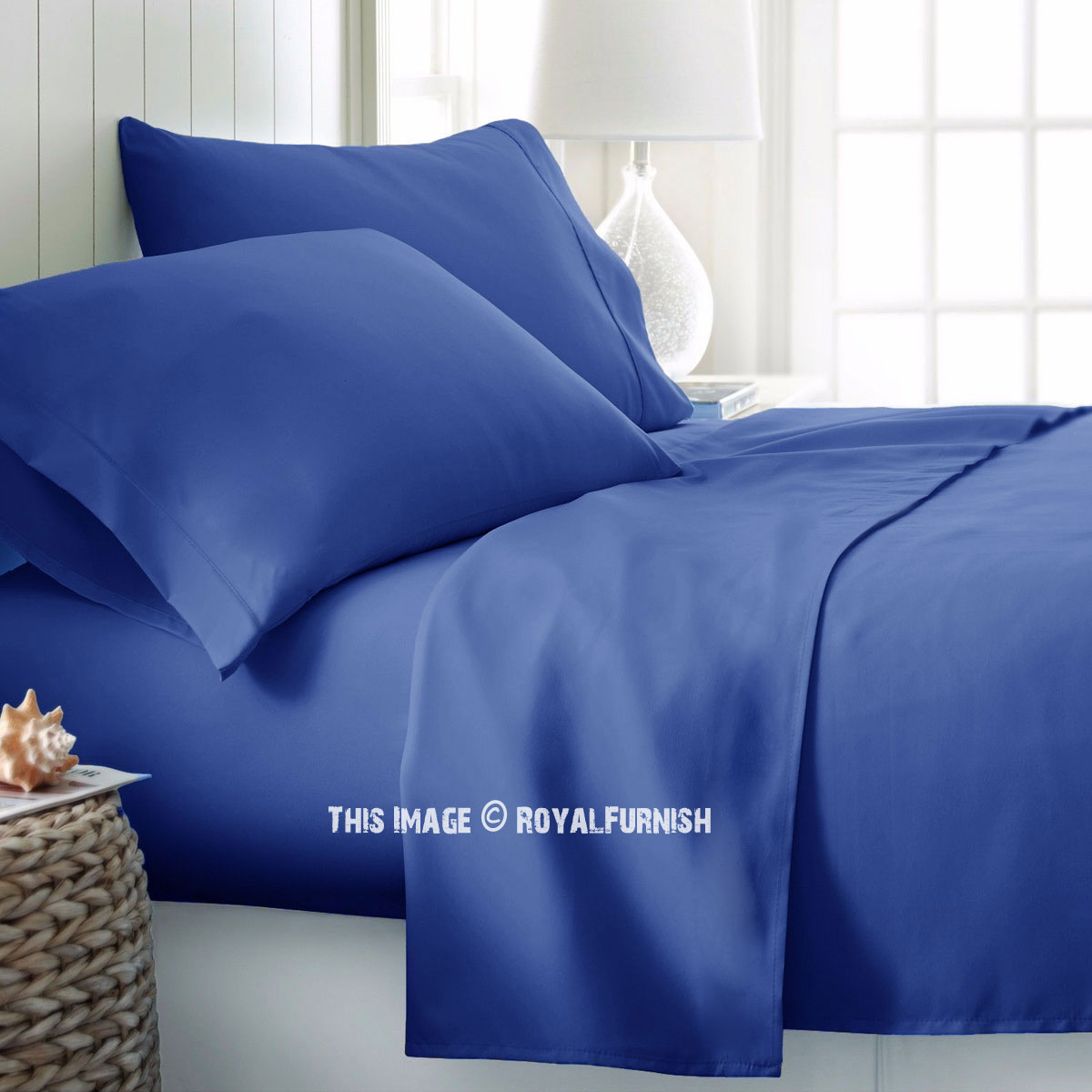 Cotton Bed Sheet Set - Single - 4 Piece - Blue