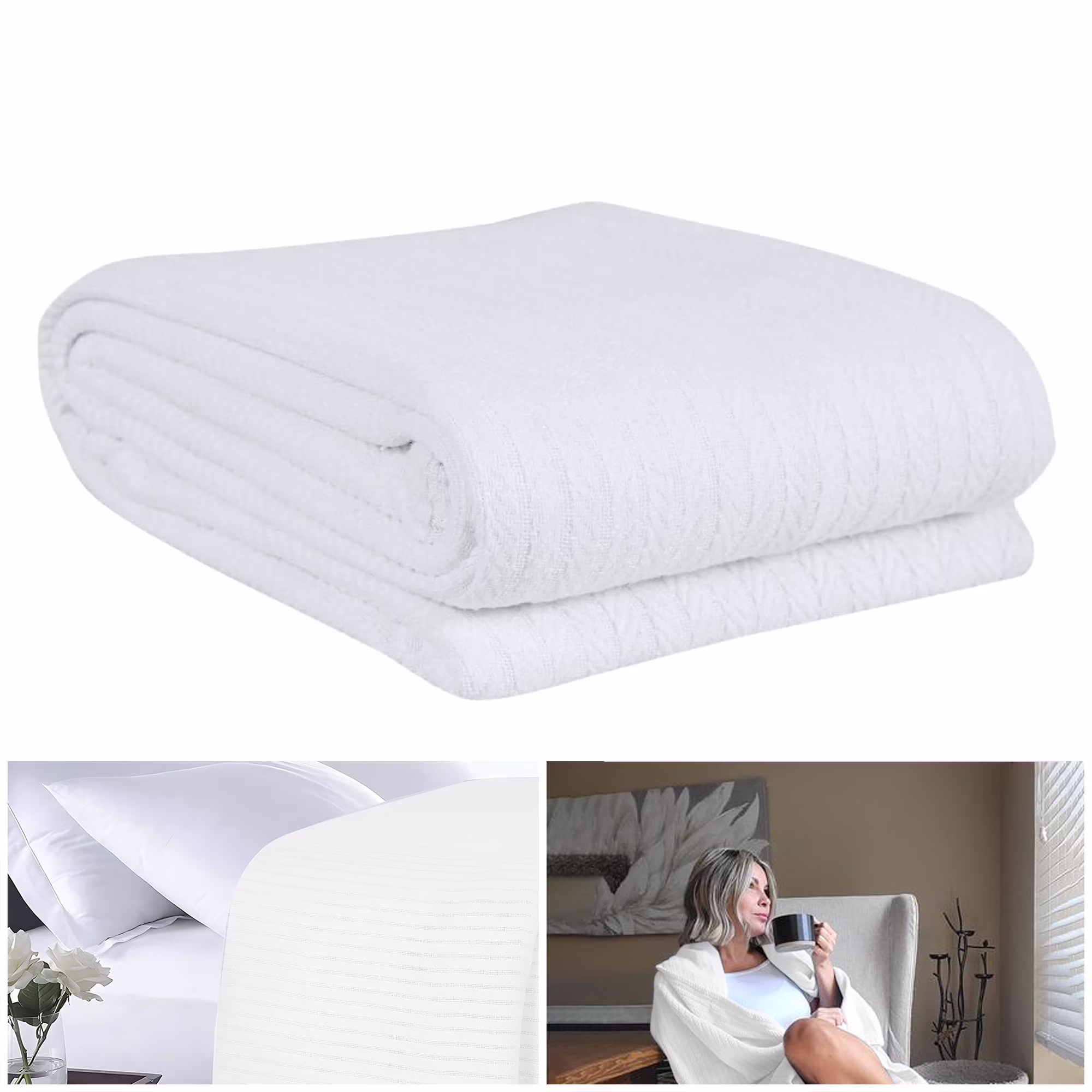 Cotton Blanket - Queen - White