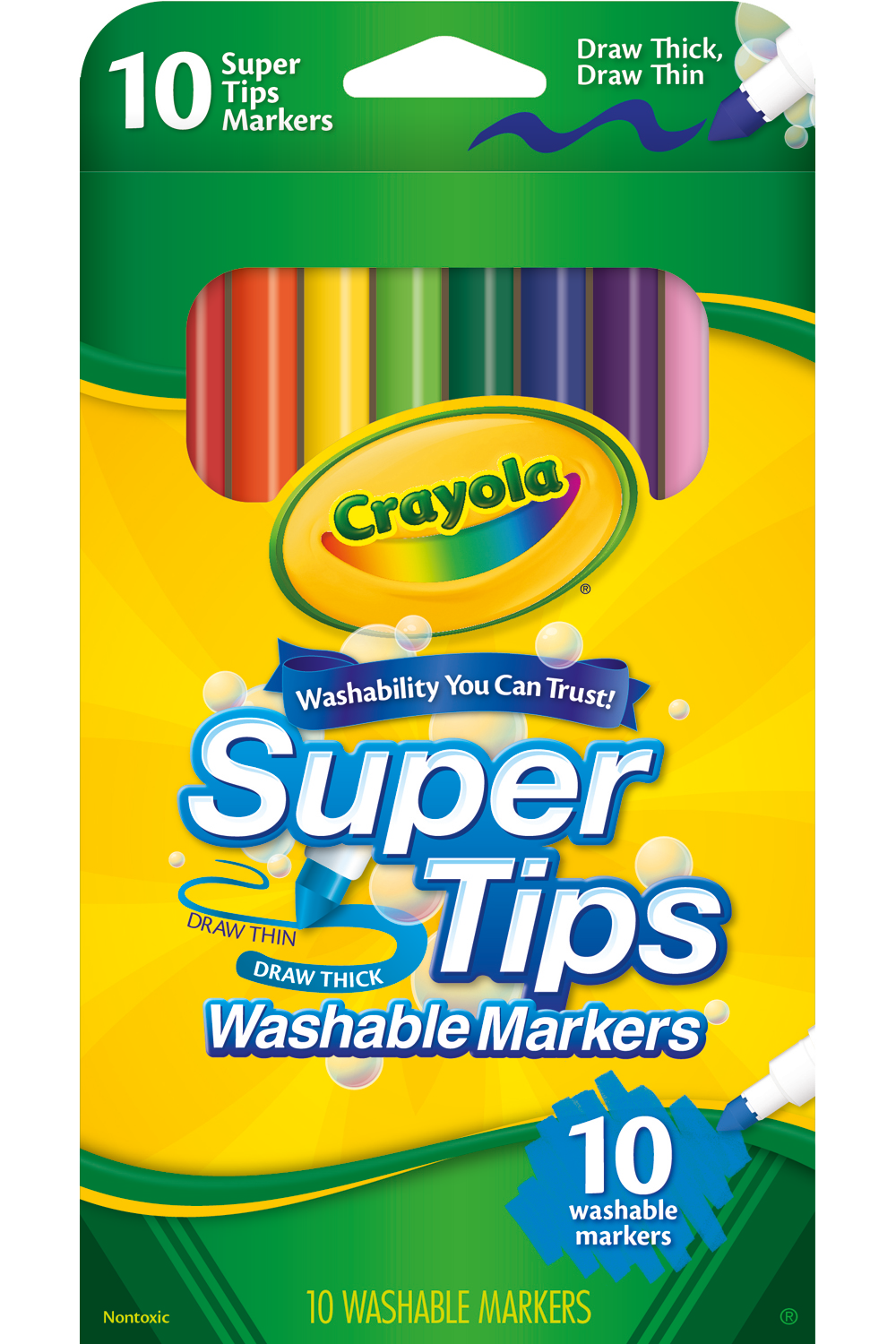 Crayola Washable Markers - 10 Colors - 10 Pack