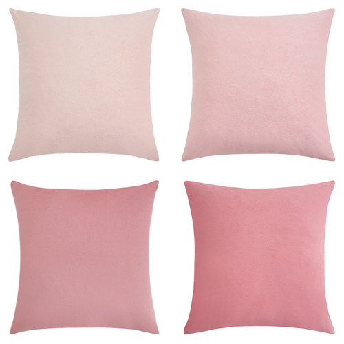 Cushion Cover Set - 45x45cm - 4 Pieces - Plain Velvet