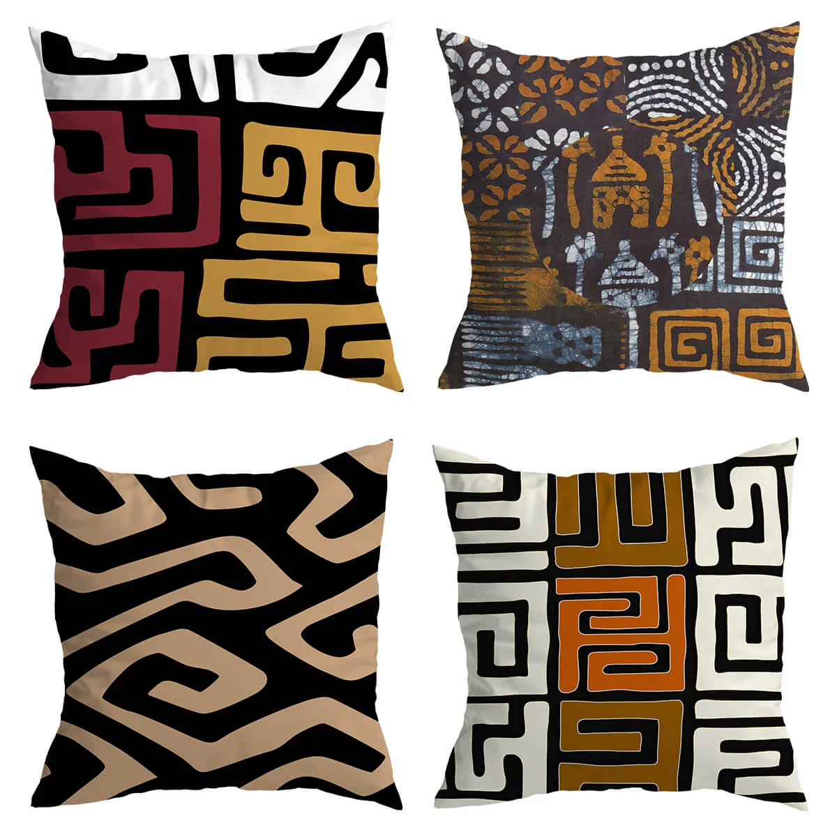 Cushion Cover Set - 50x50cm - 4 Pieces - African Print