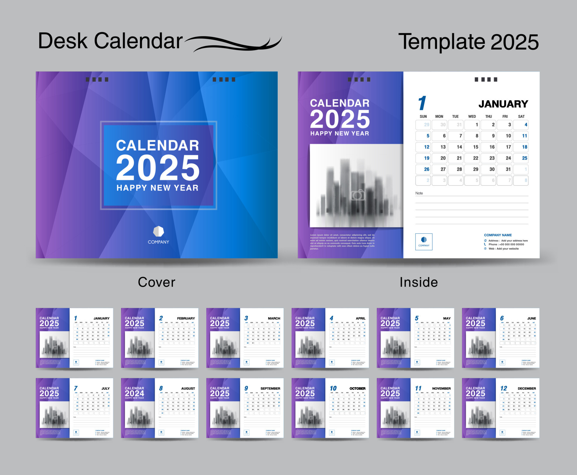 Desk Calendar 2025