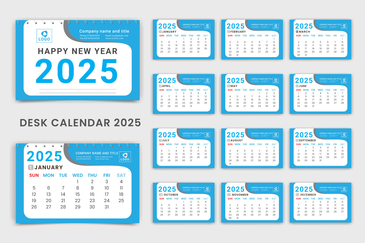 Desk Calendar 2025