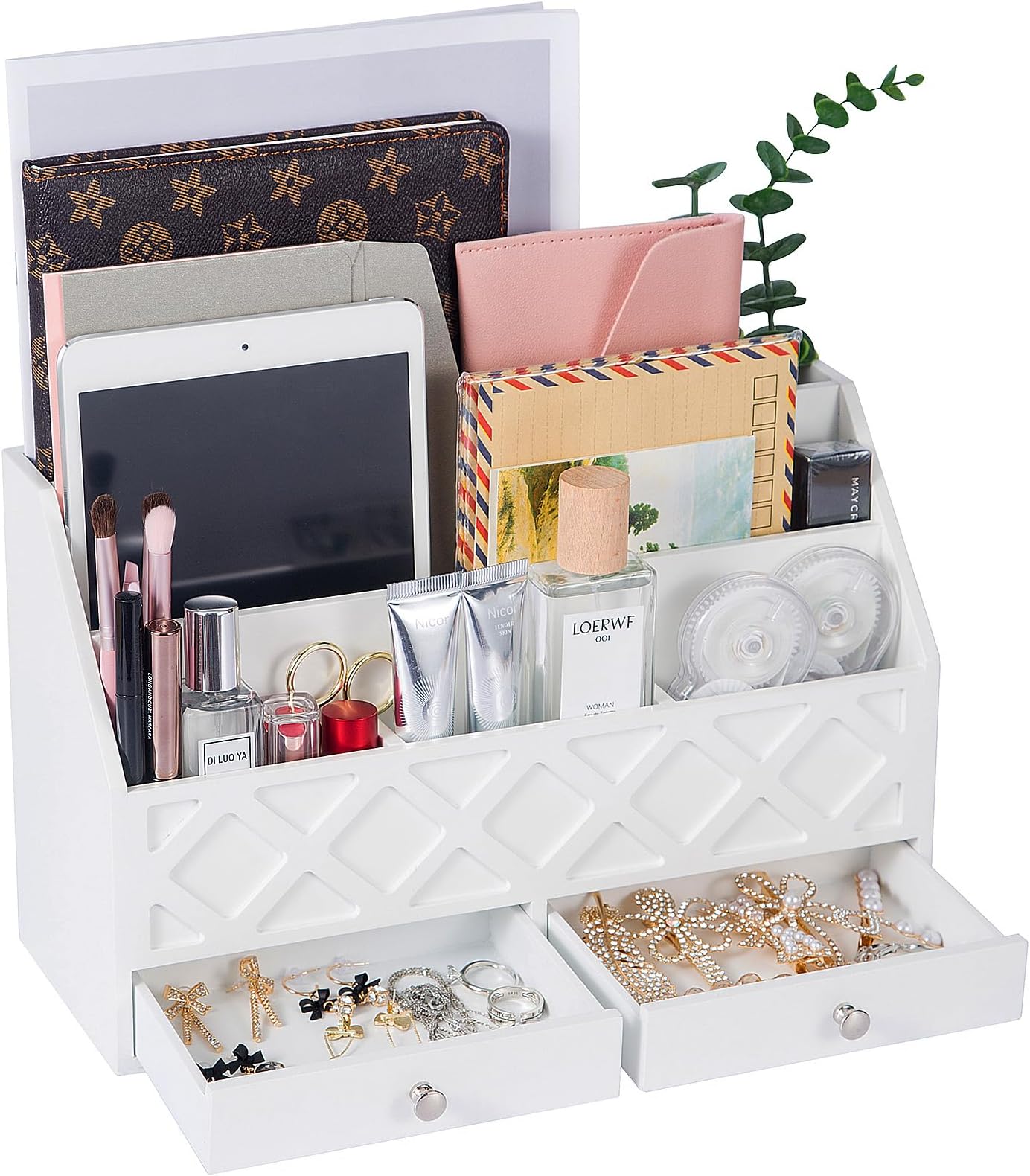 Desk Organizer - 5 Compartment - White