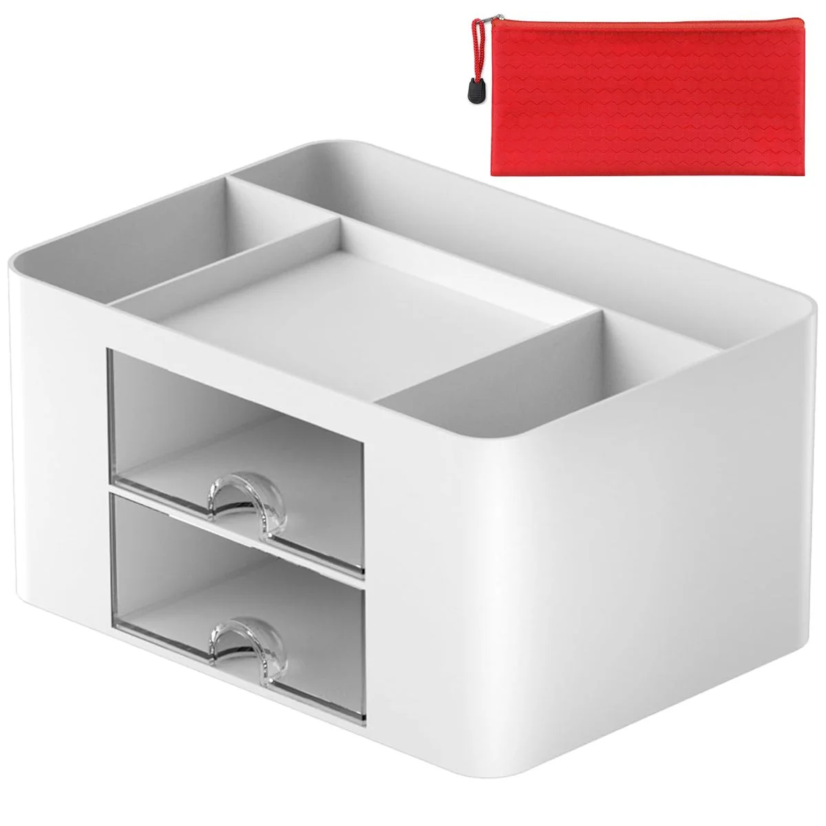 Desk Organizer - 5 Compartment - White
