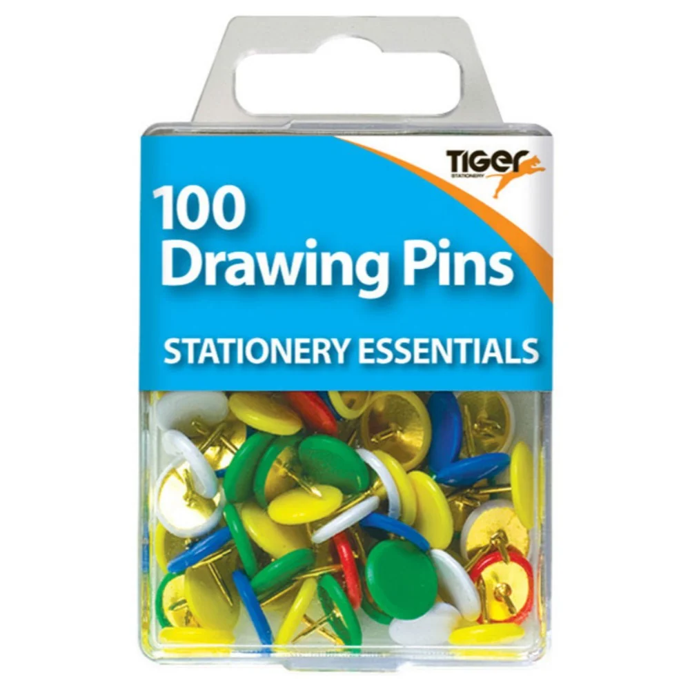 Drawing Pins - Colored - 100 Pack