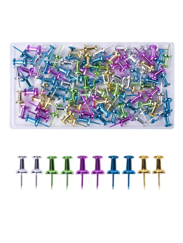 Drawing Pins - Colored - 100 Pack