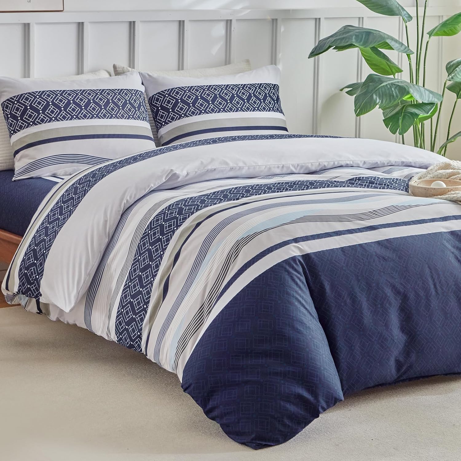 Duvet Cover Set - Double - 4 Piece - Blue