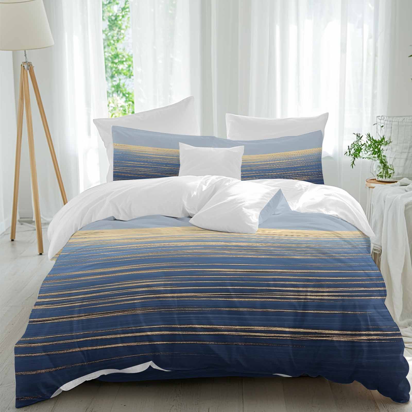 Duvet Cover Set - Double - 4 Piece - Blue