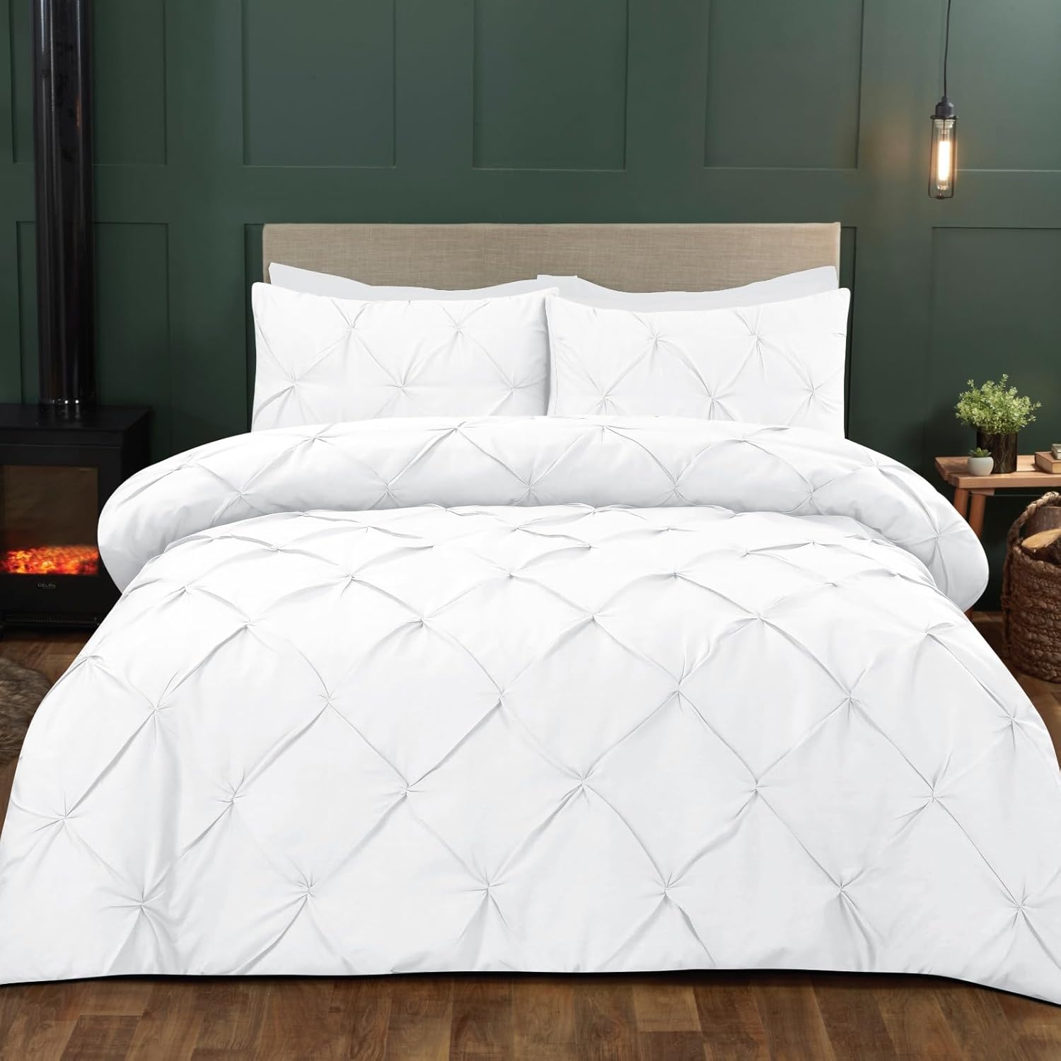 Duvet Cover Set - Double - 4 Piece - White