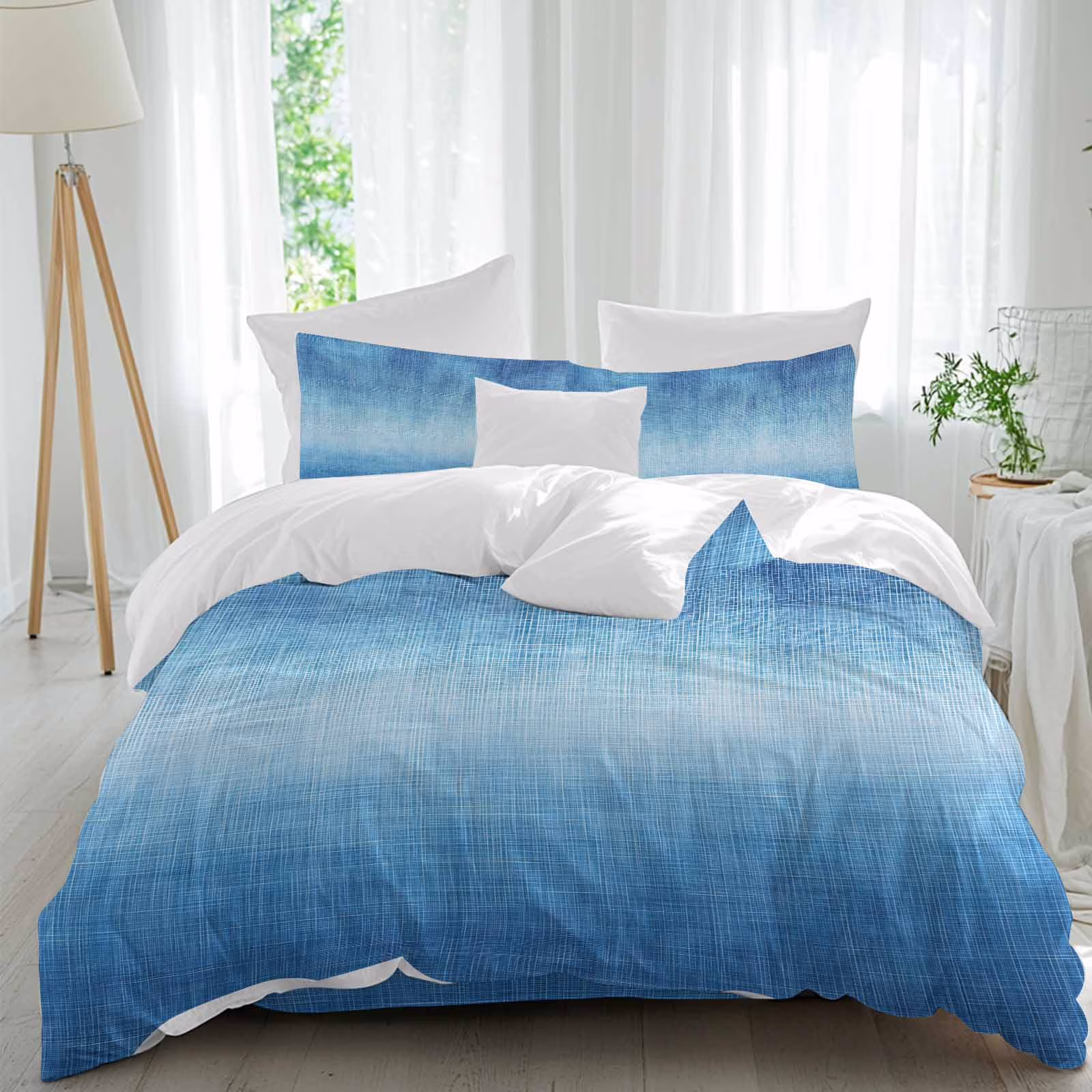 Duvet Cover Set - Queen - 4 Piece - Blue