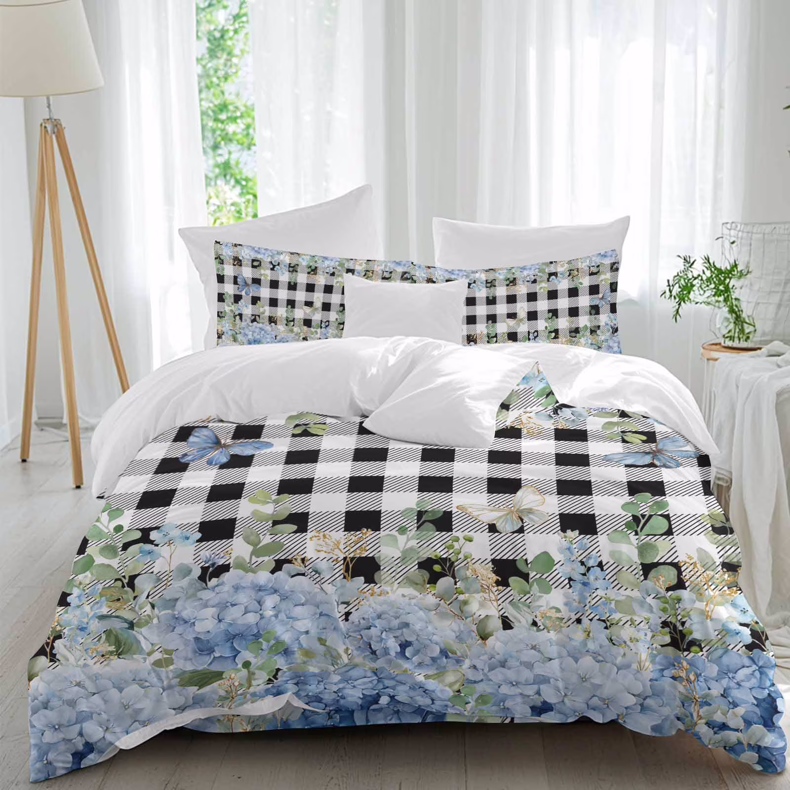 Duvet Cover Set - Queen - 4 Piece - Blue