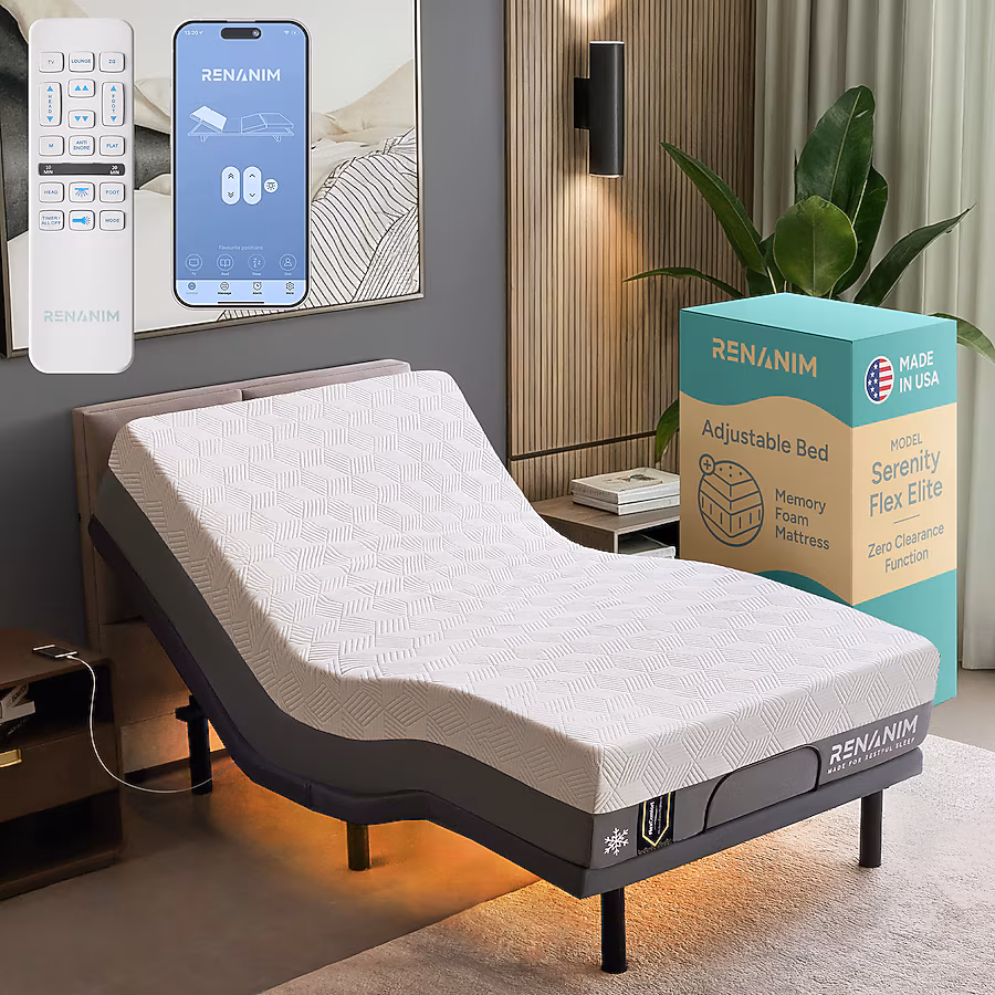 Electric Adjustable Bed - Double 12 inch Firm Support