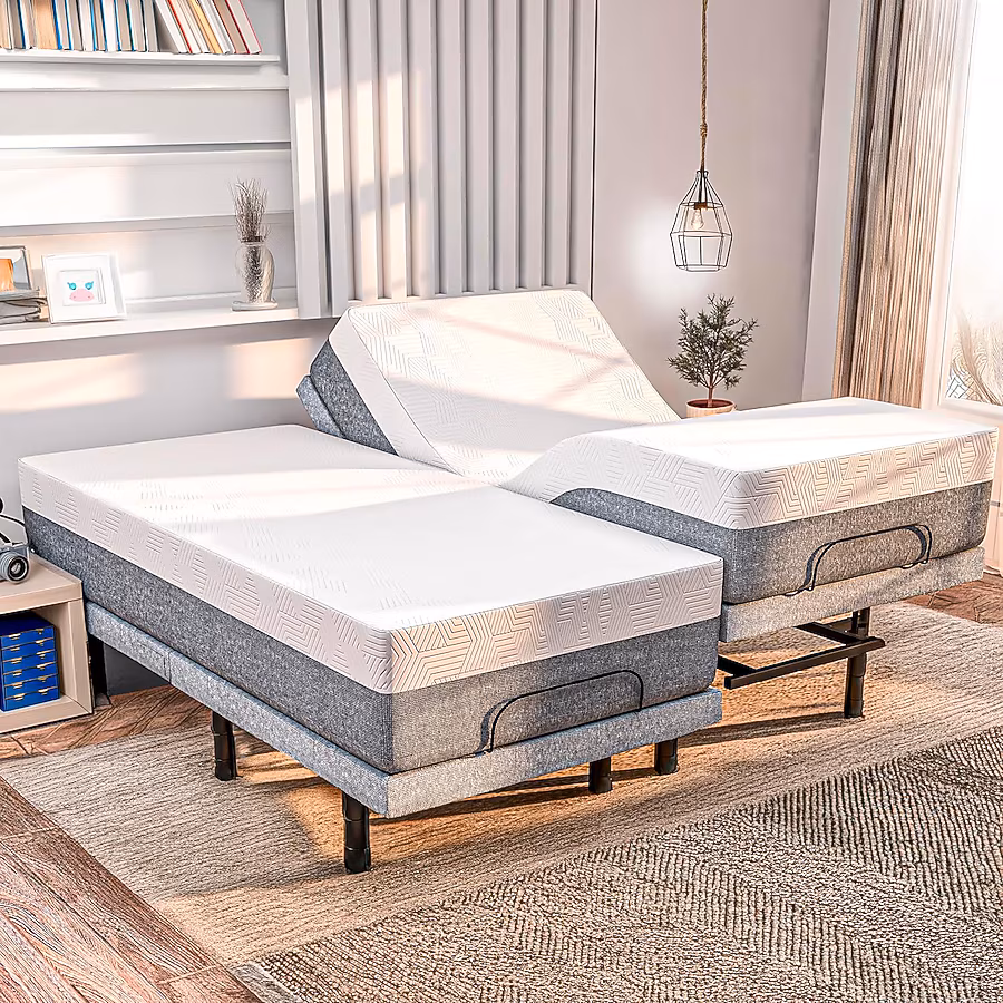Electric Adjustable Bed - Double 12 inch Plush