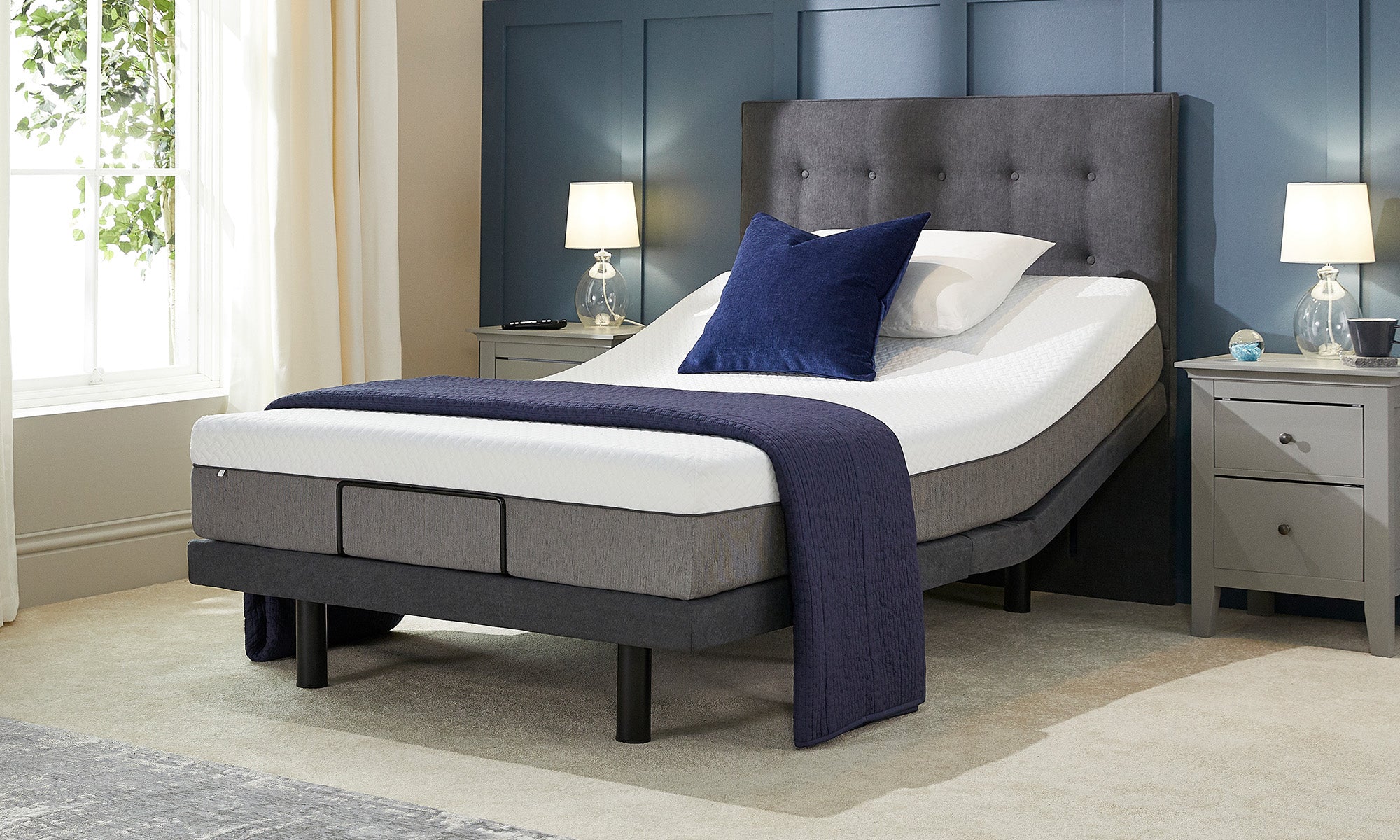 Electric Adjustable Bed - Double 8 inch Plush