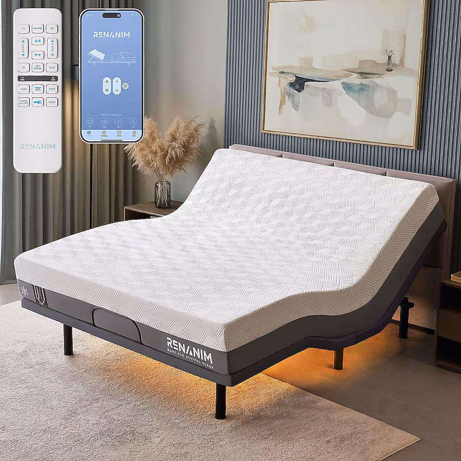 Electric Adjustable Bed - King 10 inch Plush
