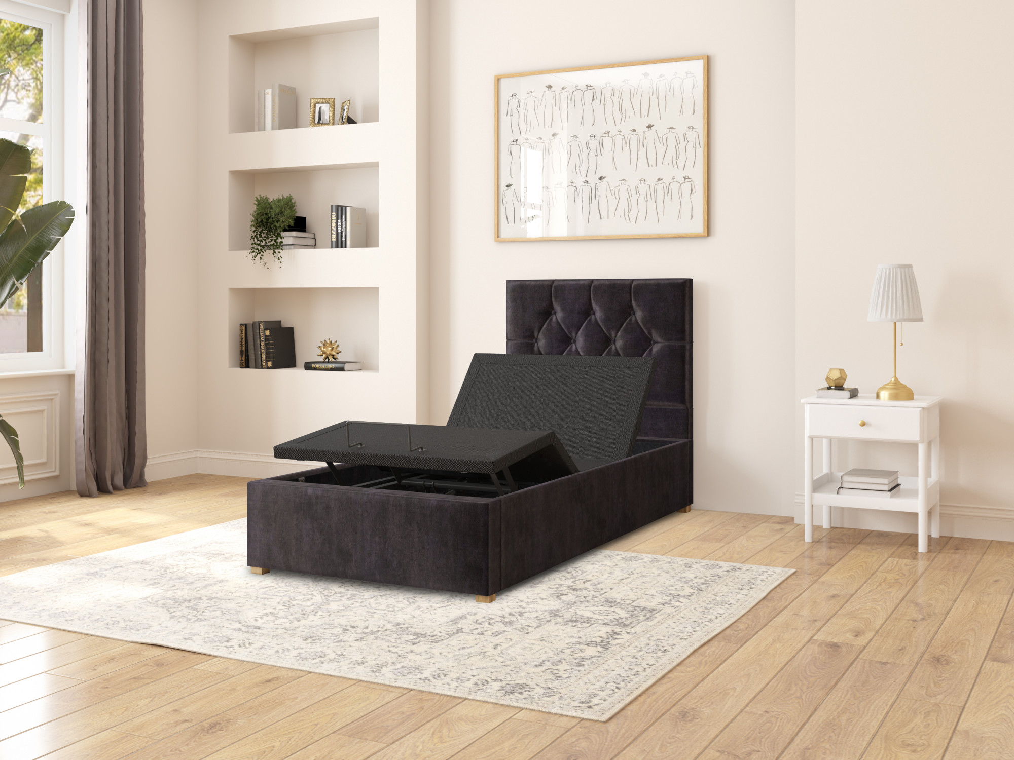 Electric Adjustable Bed - Single 10 inch Plush